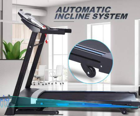 Home Fitness Treadmill 3.0 HP Quiet Motor Auto Incline Folding LCD Display 3